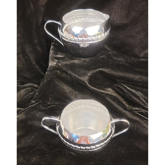Vintage Irvinware Chrome Creamer and Sugar Bowl, set of 2 - Picture 5 of 15